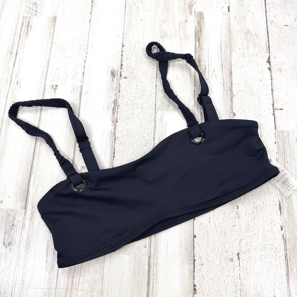 Good American Bikini Top Black 5 Size 2XL Plus Double Back Strap Swim Sexy NWOT